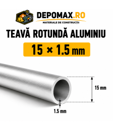 Teava rotunda aluminiu 15 x 1.5 mm, 6 metri (6060)
